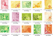 流行花紋素材 春天鮮花矢量圖