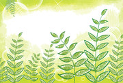 儿童手绘绿叶素材 春天海报背景图片
