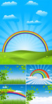 春天的风景图片 彩虹背景素材