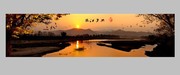 琴江夕阳美景图 小河流淌的图片