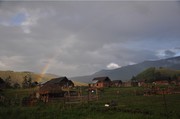 彩虹图片 农家雨后美景图 
