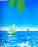 一帆风顺装饰画图片 蓝蓝的大海