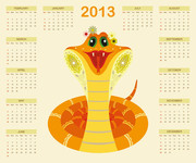 2013年卡通日历模板 蛇年日历免费下载