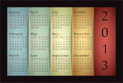 2013年英文日历表模板