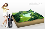 户外运动海报 3D高尔夫球场图片