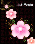 鼠绘粉红花朵图片