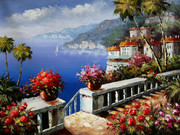 地中海油画图片 风景油画高清图