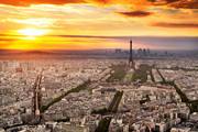 法国巴黎城市全景图片 黄昏城市景观