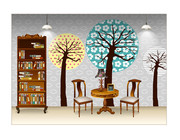 书房装饰画素材 手绘墙素材