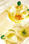玻璃茶具摄影图片 菊花茶图片