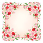 粉红花朵相框PSD素材