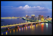 城际跨江大桥图片 城市夜景大图