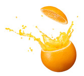 橙汁飞溅瞬间图片