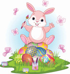 复活节矢量素材 卡通兔子图片