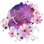 紫色花朵 墨迹背景图片