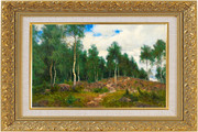 树林风景油画图片素材