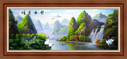 桂林山水装饰画 碧水秀峰油画 