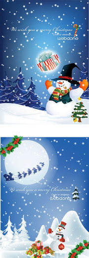 冬天雪景图片 圣诞矢量素材下载