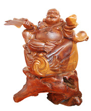 黄杨木雕弥勒佛像