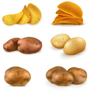 土豆和土豆片矢量