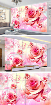 3D玫瑰花装饰墙图片下载