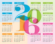 可爱2016年日历表模板下载