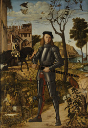 年轻骑士人物油画