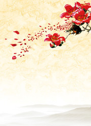 红色花朵背景图片素材