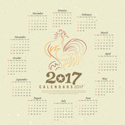 鸡年日历表矢量素材