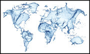 动感水花喷溅世界地图