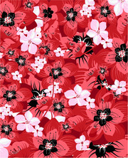 红色手绘花朵植物花纹矢量背景图片素材