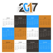 2017年日历表矢量图片下载