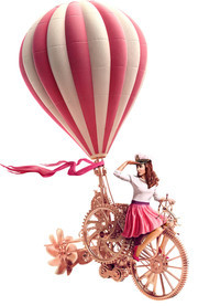 美女热气球设计图片