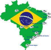 创意巴西足球地图插画