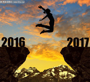 跳躍懸崖2017年創意圖片素材