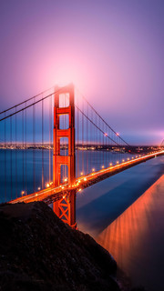 美国金门大桥夜色风景图片素材