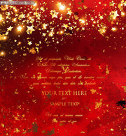 红色圣诞节金色星星矢量背景图片素材