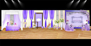 紫色风格婚礼布置效果图设计素材