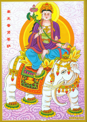 普贤菩萨骑象像佛教图片素材