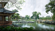 中式园林景观设计效果图模板