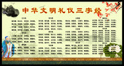 中华文明礼仪三字经校园展板图片