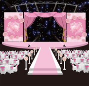 粉色婚礼布置效果图图片