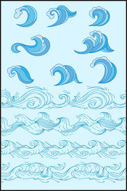 海浪矢量花紋圖片下載