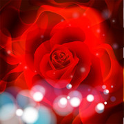 梦幻红色玫瑰花矢量图片