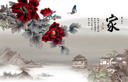 中国风艺术墙图片素材