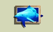 蓝色海豚3D壁画图片