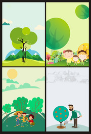 清新植树节海报背景图片