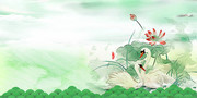 中国风天鹅插画背景图片下载