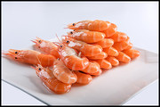 白灼河虾菜品摄影图片