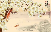 雅室兰香中国风玉兰花壁画装饰画图片